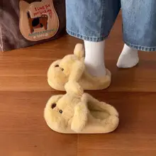 Women Velvet Winter Slippers with Warm Faux Fur & Cute Buttons — feature 3