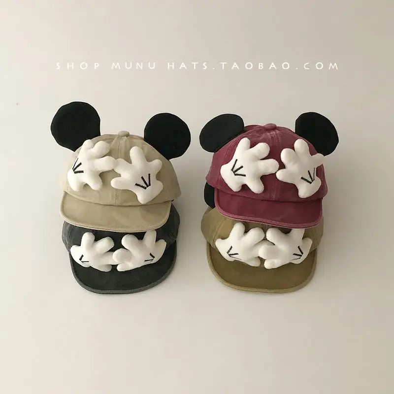 Baby Mickey Ears Hat for Boys Girls Soft Denim Brim Cap - Image 9
