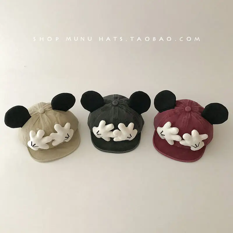Baby Mickey Ears Hat for Boys Girls Soft Denim Brim Cap — feature 2