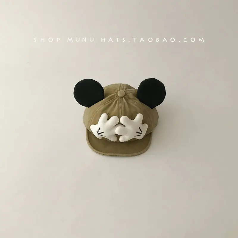 Baby Mickey Ears Hat for Boys Girls Soft Denim Brim Cap - Image 2
