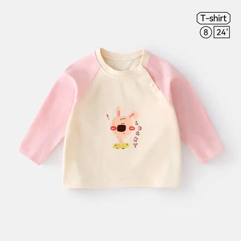 Jingqi Baby Long Sleeve T-Shirt Cute Bear Print Pure Cotton - Image 6