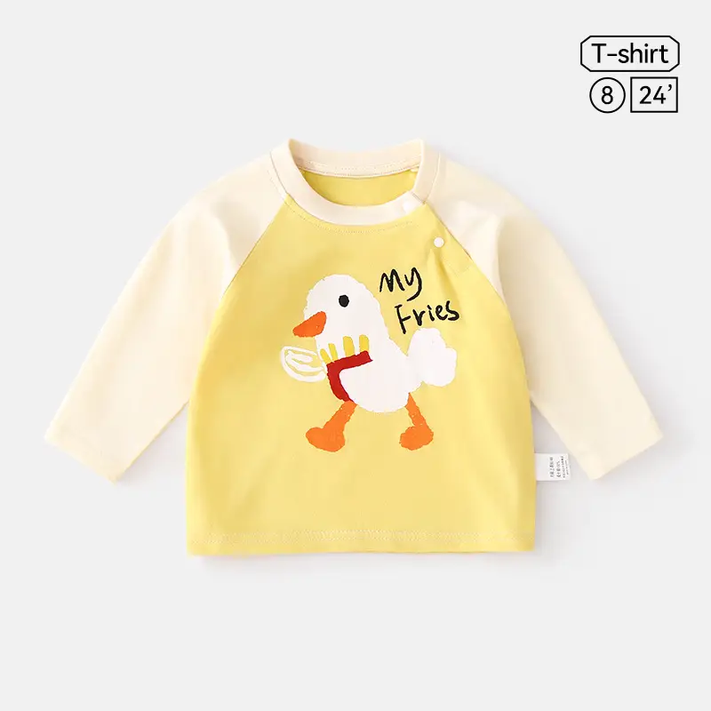 Jingqi Baby Long Sleeve T-Shirt Cute Bear Print Pure Cotton - Image 10