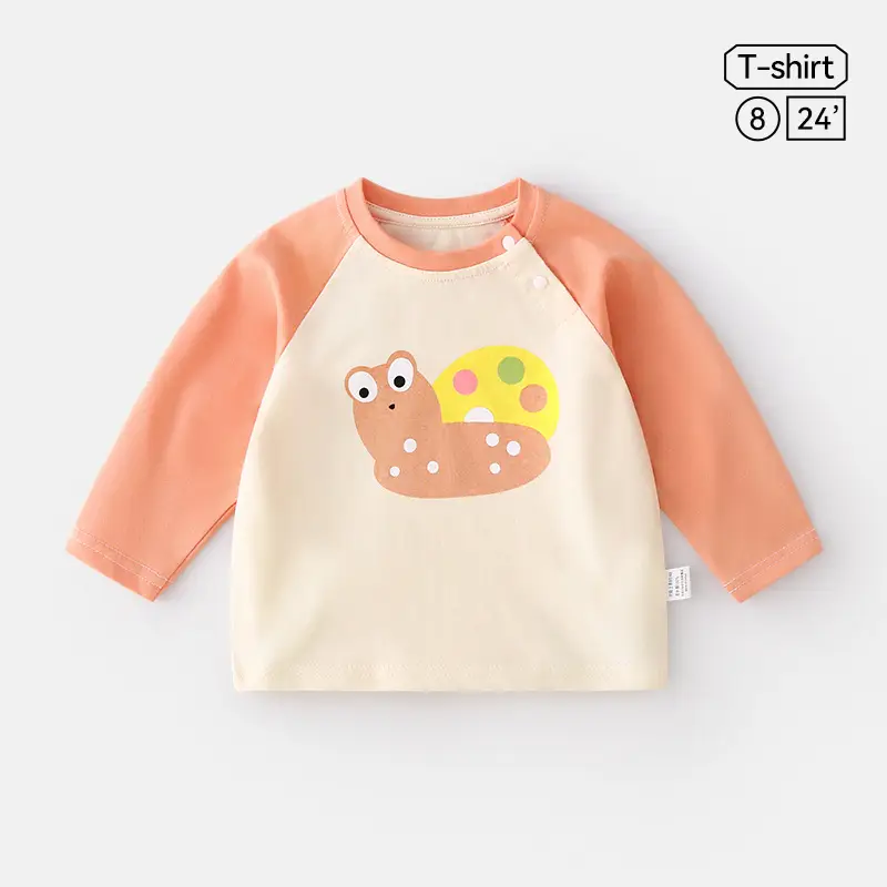 Jingqi Baby Long Sleeve T-Shirt Cute Bear Print Pure Cotton - Image 11