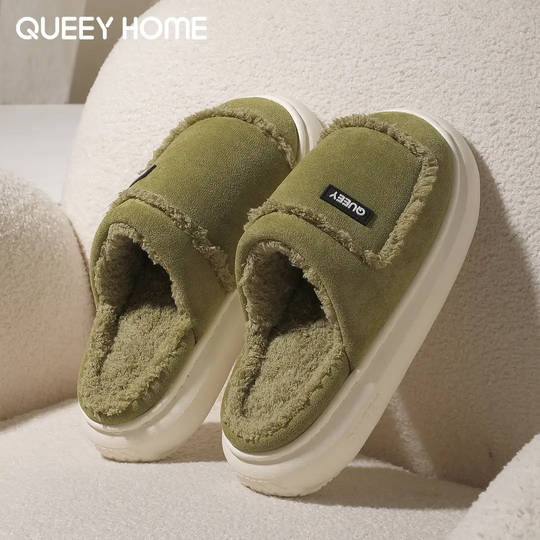 2026 New Suede Couple Cotton Slippers for Men, Autumn and Winter Indoor Home Soft-Soled Warm Silent Cotton Slippers for Women - Image 2