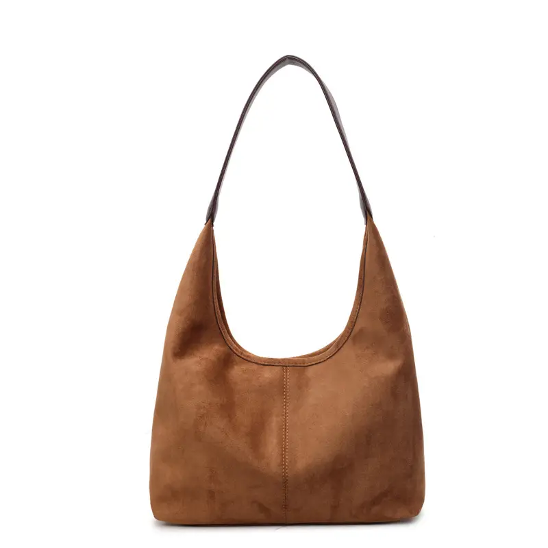 2025 Velvet Shoulder Bag Large Capacity Brown - Image 9