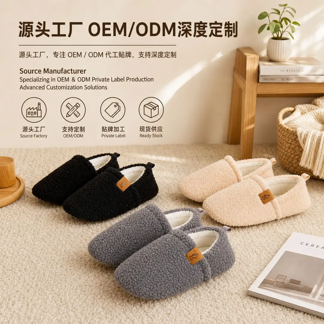 Amazon's Best-Selling Closed-Toe Soft-Soled Silent Cotton Shoes, Indoor Non-Slip Furry Slippers, Factory Direct Supply Home Cotton Slippers — feature 12