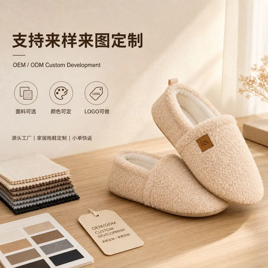 Amazon's Best-Selling Closed-Toe Soft-Soled Silent Cotton Shoes, Indoor Non-Slip Furry Slippers, Factory Direct Supply Home Cotton Slippers — feature 4