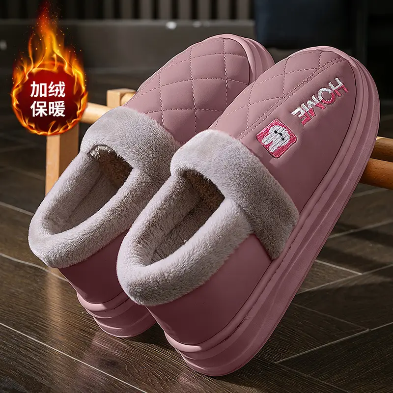 Warm Fleece Lined Cotton Slippers for Women Autumn Winter 2025 - Image 7
