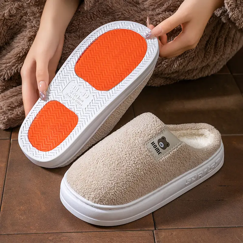 2025 New Anti-Slip Warm Women's Indoor Home Thick-Soled Silent Cotton Slippers for Pregnant Women - Image 2