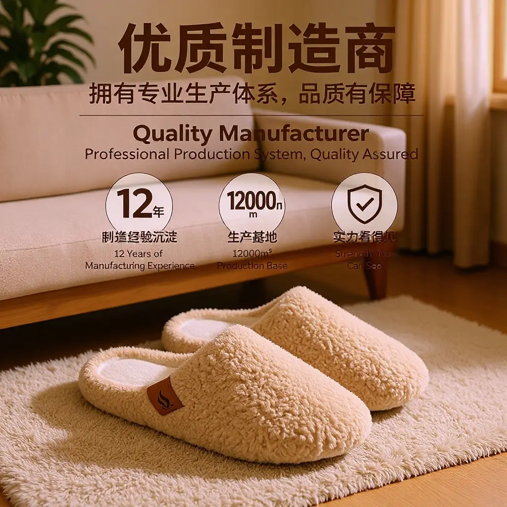 Amazon Soft-Soled Cotton Slippers, Non-Slip Plush Women's Slippers, Ready Stock Wholesale Custom Home Indoor Cotton Slippers - Image 6