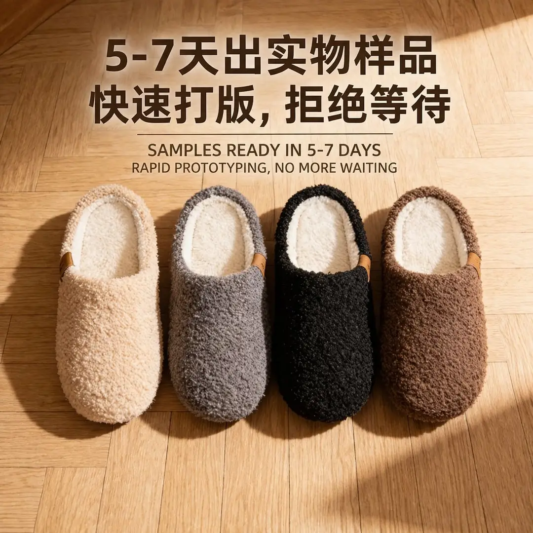 Amazon Soft-Soled Cotton Slippers, Non-Slip Plush Women's Slippers, Ready Stock Wholesale Custom Home Indoor Cotton Slippers - Image 7
