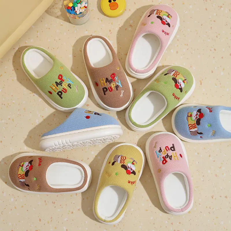 Children's Cotton Slippers with Plush Lining, Thickened for Warmth, Suitable for Indoor Use, for Older Children - Image 7