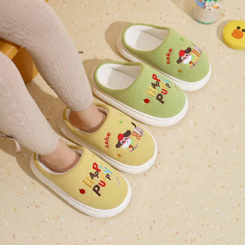Children's Cotton Slippers with Plush Lining, Thickened for Warmth, Suitable for Indoor Use, for Older Children - Image 9