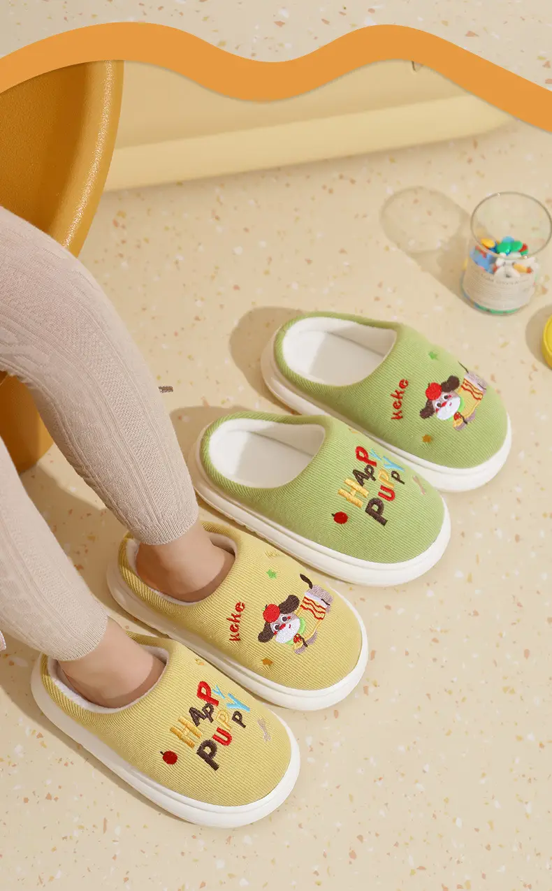 Children's Cotton Slippers with Plush Lining, Thickened for Warmth, Suitable for Indoor Use, for Older Children — feature 12