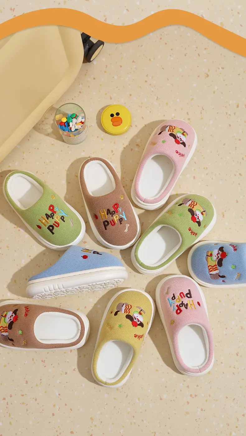 Children's Cotton Slippers with Plush Lining, Thickened for Warmth, Suitable for Indoor Use, for Older Children — feature 14