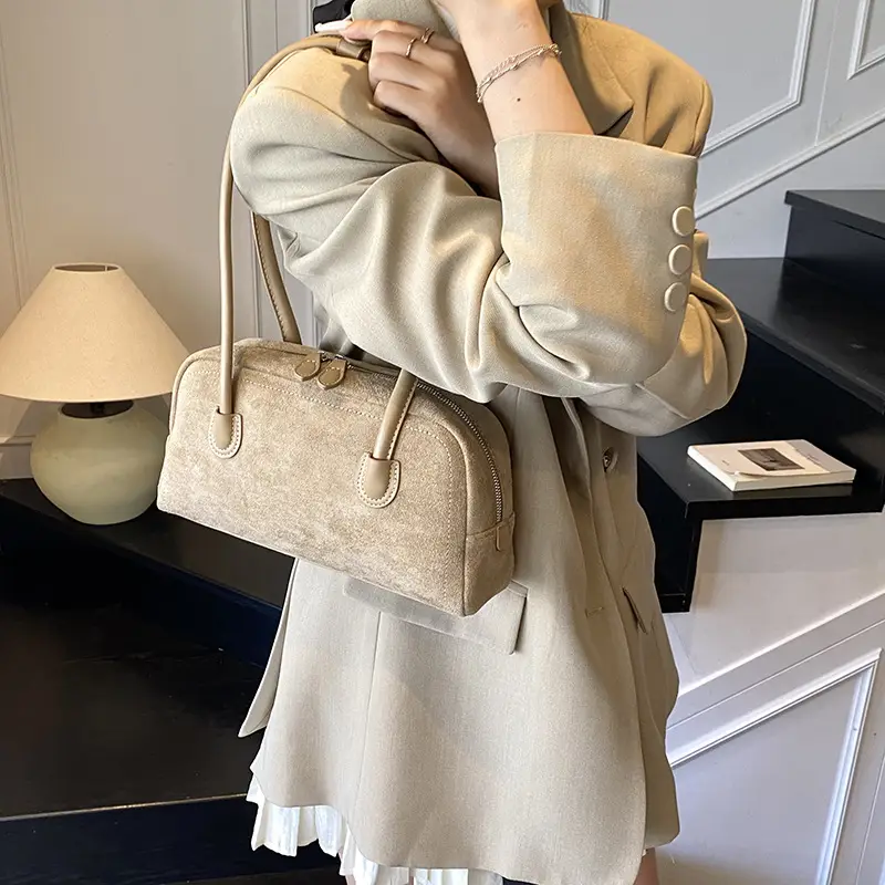 Women Retro Leather Velvet Shoulder Bag Boston 2026 - Image 7