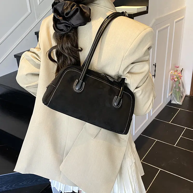 Women Retro Leather Velvet Shoulder Bag Boston 2026 - Image 8