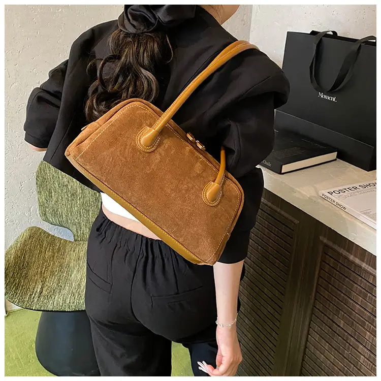 Women Retro Leather Velvet Shoulder Bag Boston 2026 — feature 16