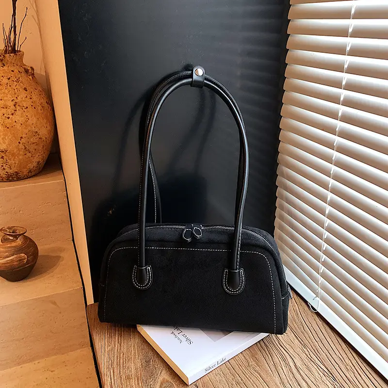 Women Retro Leather Velvet Shoulder Bag Boston 2026 — feature 18
