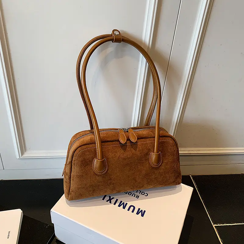 Women Retro Leather Velvet Shoulder Bag Boston 2026 — feature 23