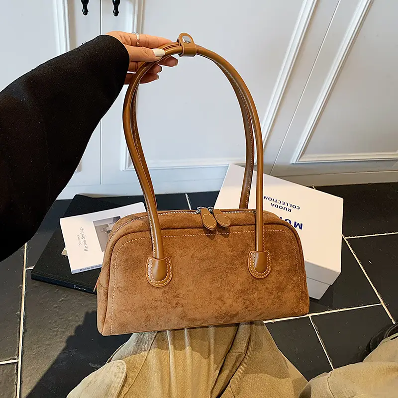 Women Retro Leather Velvet Shoulder Bag Boston 2026 — feature 24