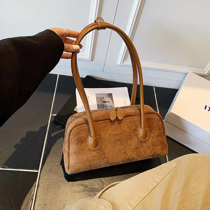 Women Retro Leather Velvet Shoulder Bag Boston 2026 — feature 25