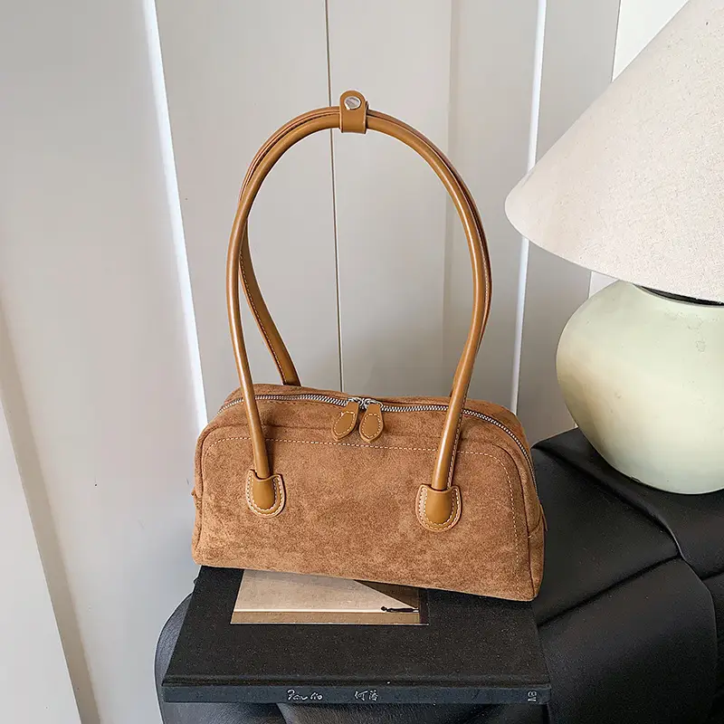 Women Retro Leather Velvet Shoulder Bag Boston 2026 — feature 26