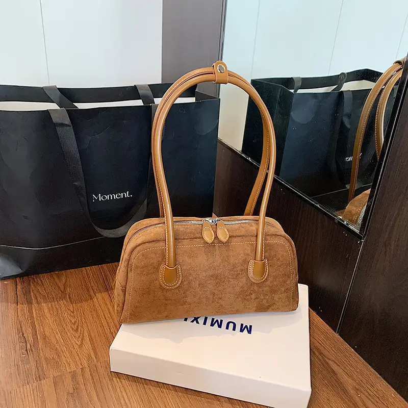 Women Retro Leather Velvet Shoulder Bag Boston 2026 — feature 28