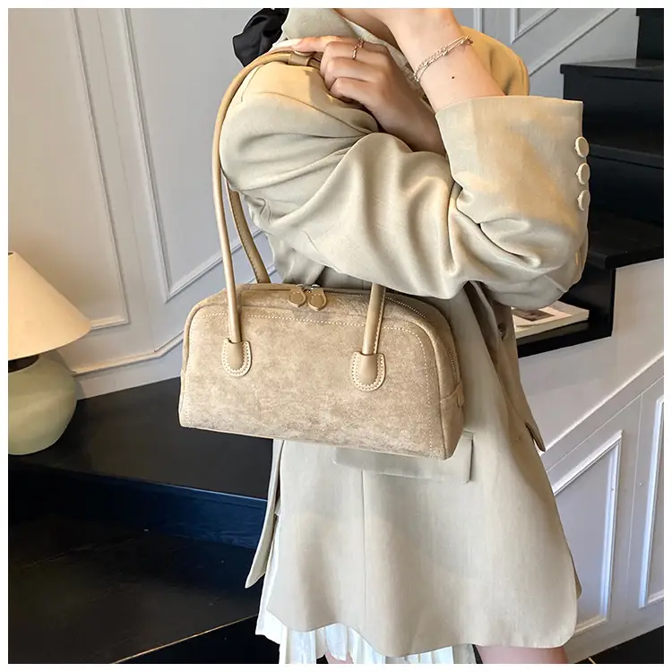 Women Retro Leather Velvet Shoulder Bag Boston 2026 — feature 31