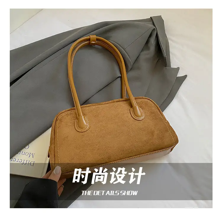 Women Retro Leather Velvet Shoulder Bag Boston 2026 — feature 4