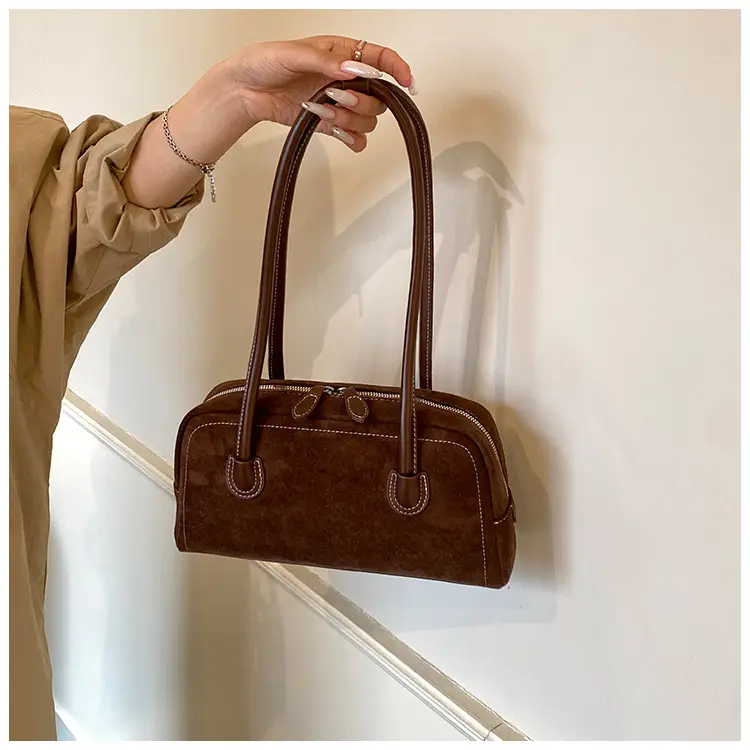 Women Retro Leather Velvet Shoulder Bag Boston 2026 — feature 40