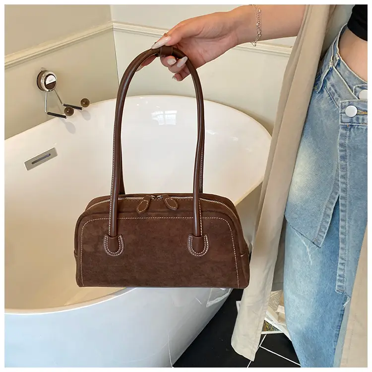 Women Retro Leather Velvet Shoulder Bag Boston 2026 — feature 44