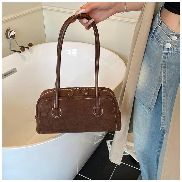 Women Retro Leather Velvet Shoulder Bag Boston 2026 — feature 45