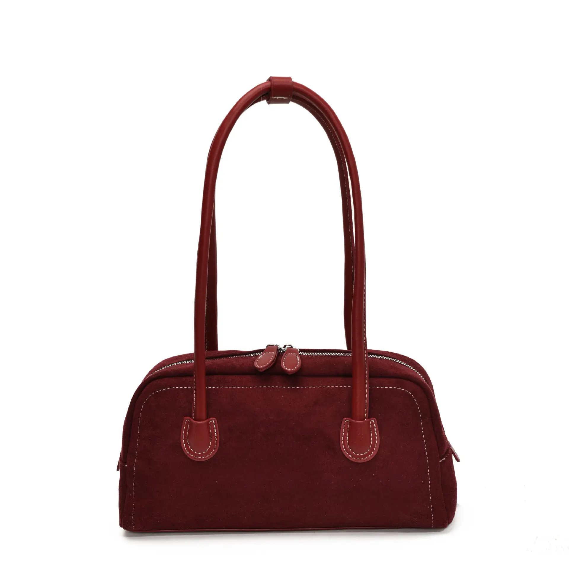 Women Retro Leather Velvet Shoulder Bag Boston 2026 - Image 5