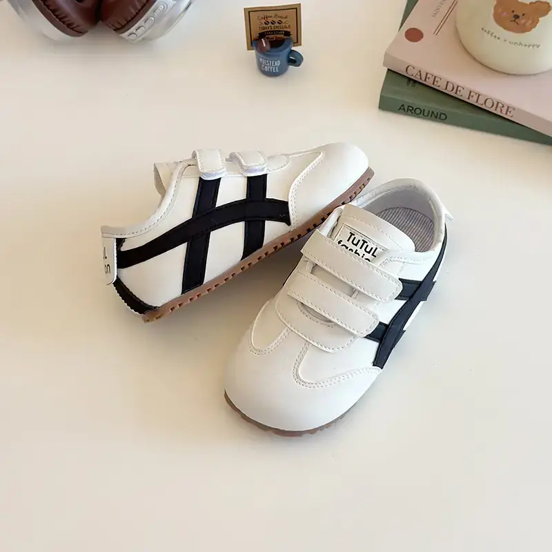 Baby Toddler Shoes Soft Sole Grey White