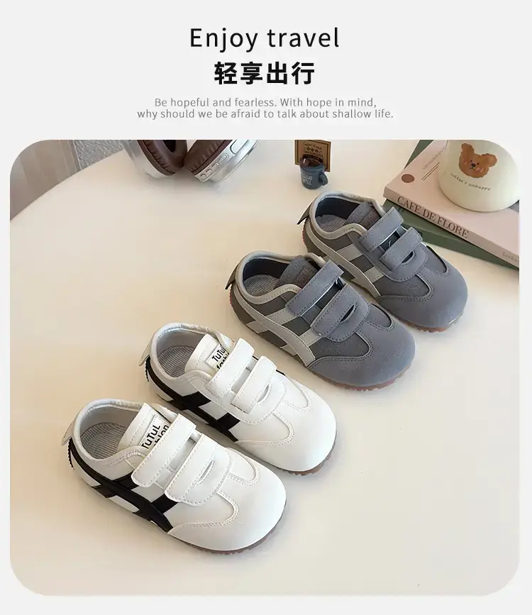 Baby Toddler Shoes Soft Sole Grey White — feature 1