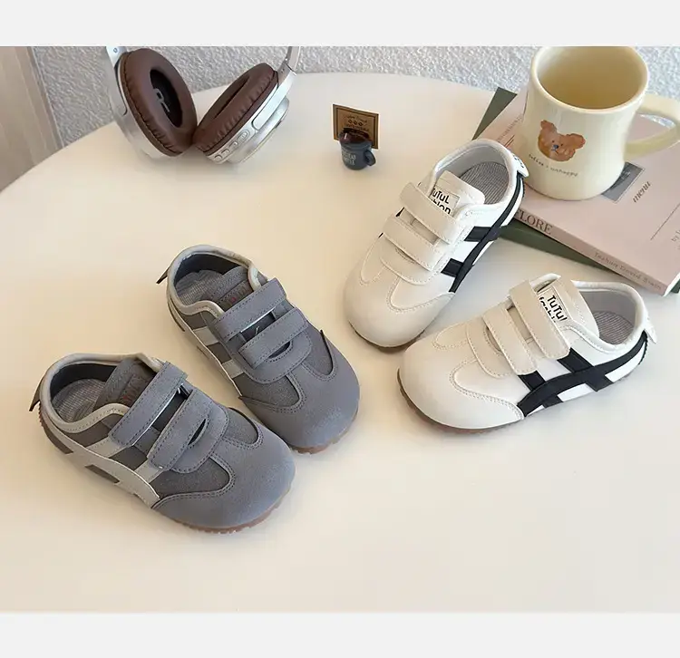 Baby Toddler Shoes Soft Sole Grey White — feature 7