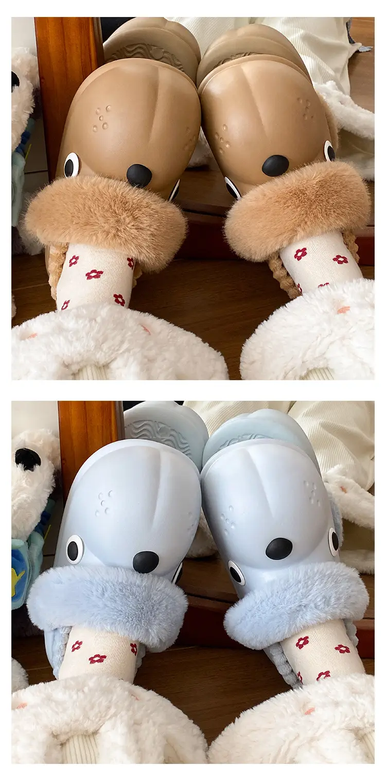 Red Plush High-Top Slippers for Women Winter Warm — feature 12