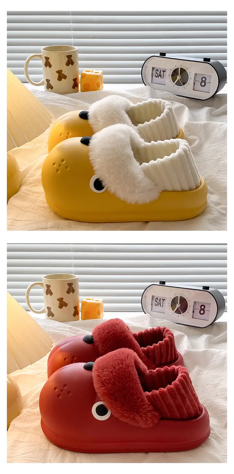 Red Plush High-Top Slippers for Women Winter Warm — feature 17