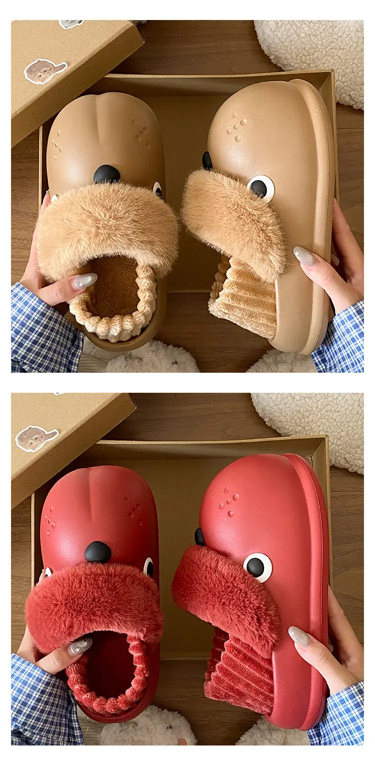 Red Plush High-Top Slippers for Women Winter Warm — feature 20