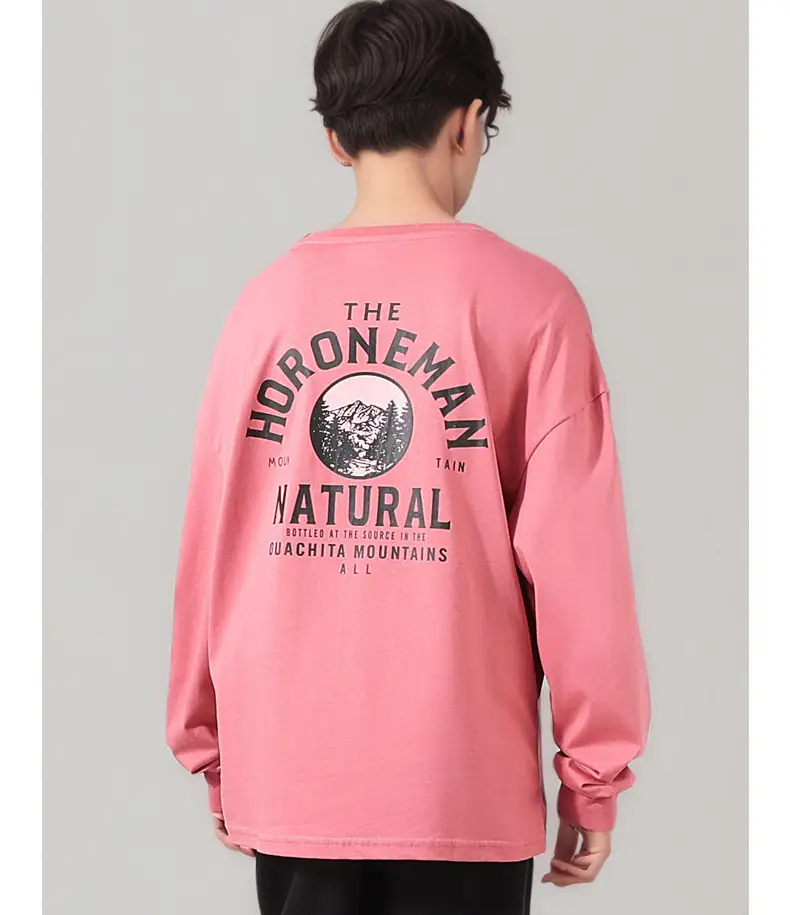 Kids' Pink Long Sleeve T-Shirt Medium Large Korean Style — feature 10