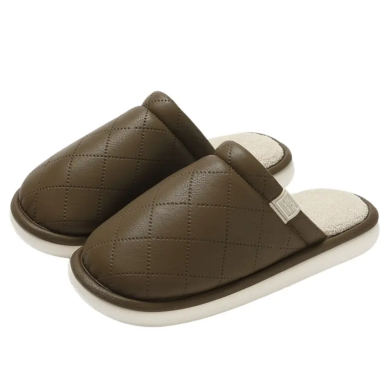 Cotton Slippers for Women in Autumn and Winter Indoor Home Household Thick-Soled Fleece-Lined Warm and Comfortable Plush Cotton Slippers for Men Wholesale - Image 9