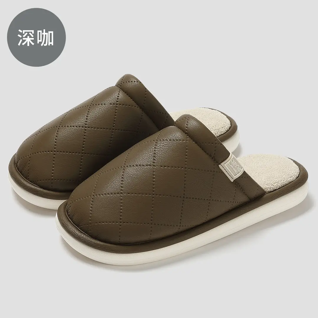 Cotton Slippers for Women in Autumn and Winter Indoor Home Household Thick-Soled Fleece-Lined Warm and Comfortable Plush Cotton Slippers for Men Wholesale - Image 4
