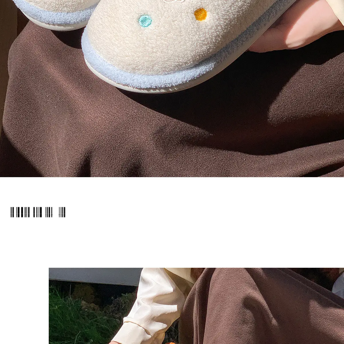 Cute Cartoon Fleece Slippers for Men Winter — feature 19