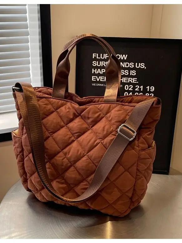 Quilted Crossbody Bag Women Large Capacity Tan 2026 - Image 9
