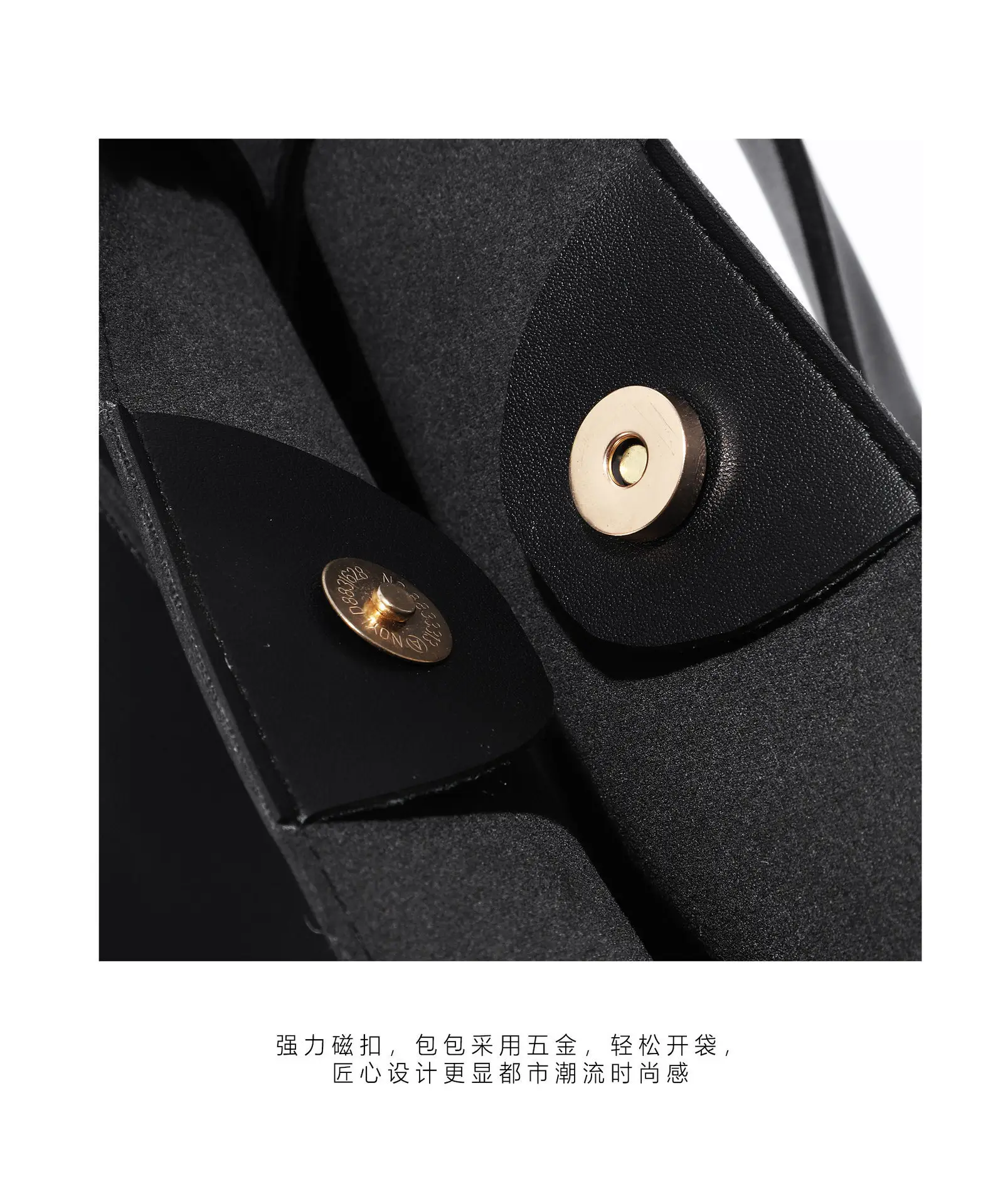 Large Capacity Black Leather Tote Bag for Women — feature 9