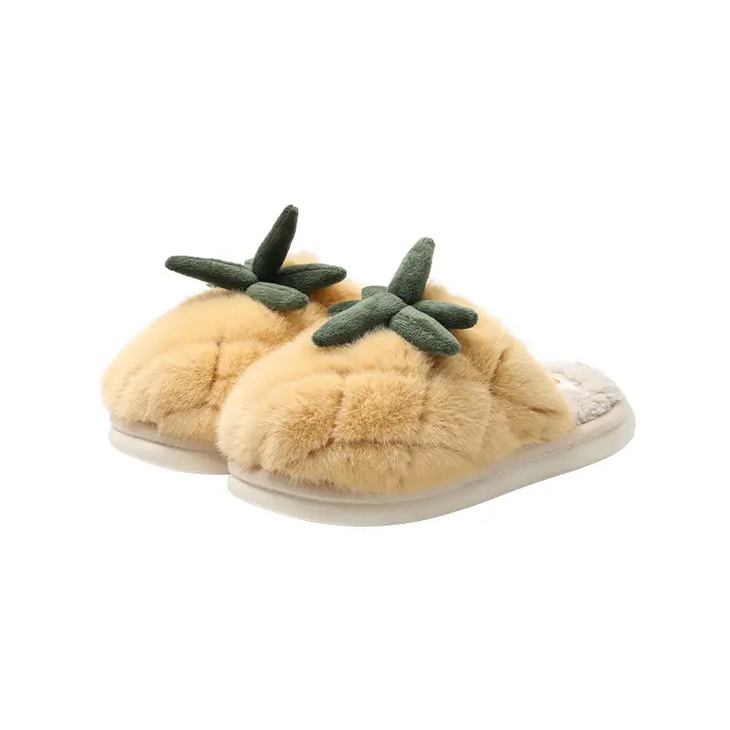 Fleece Lined Pineapple Slippers Women Large Winter - Image 7