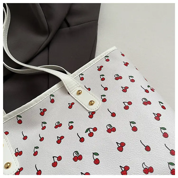 Cute Cherry Print Large Shoulder Bag for Women — feature 15