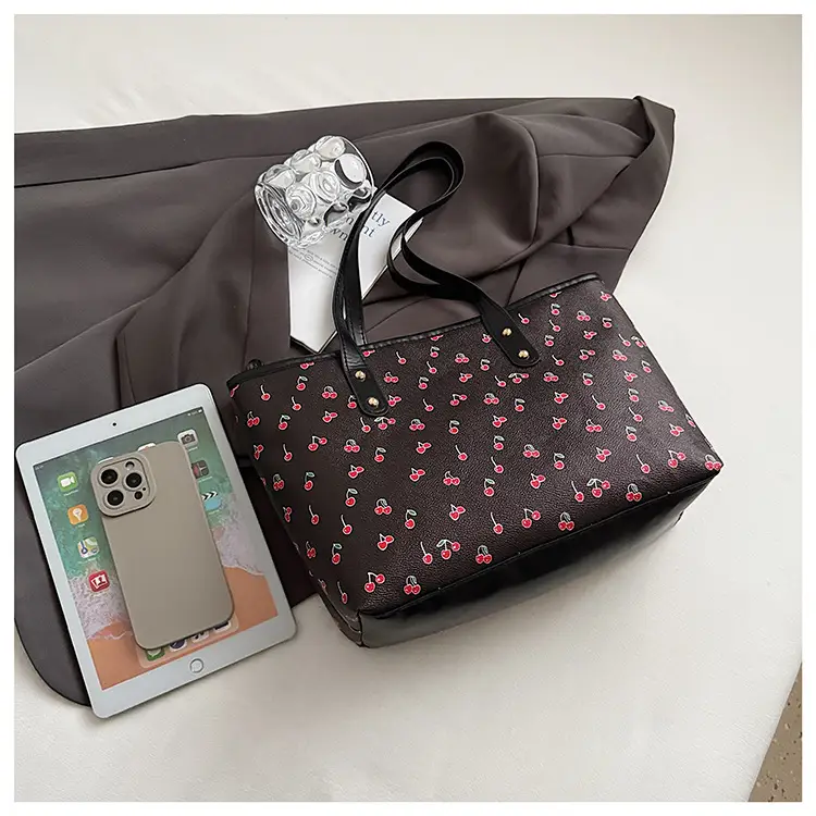 Cute Cherry Print Large Shoulder Bag for Women — feature 23