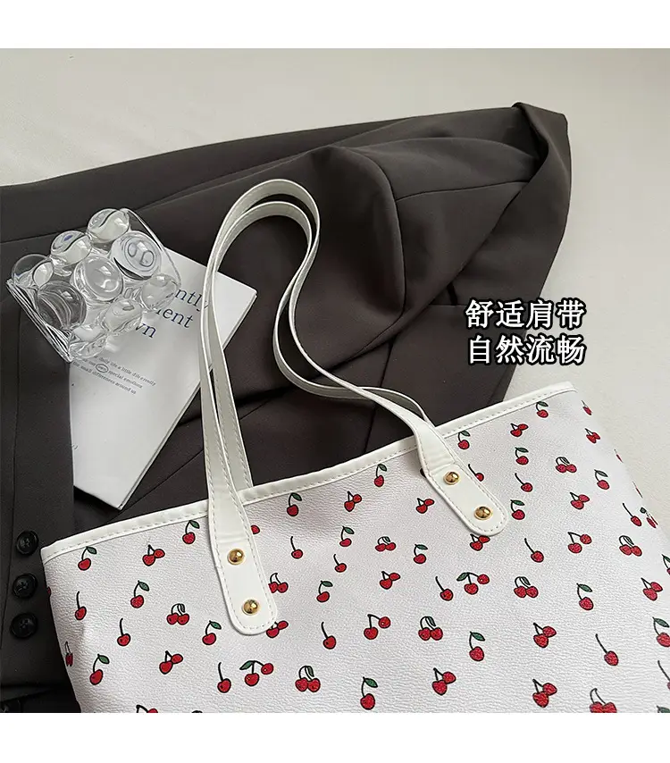Cute Cherry Print Large Shoulder Bag for Women — feature 6